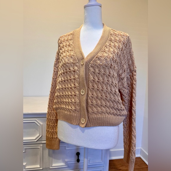 Vince - Open Cable Cardigan in Vanilla - Picture 5 of 10